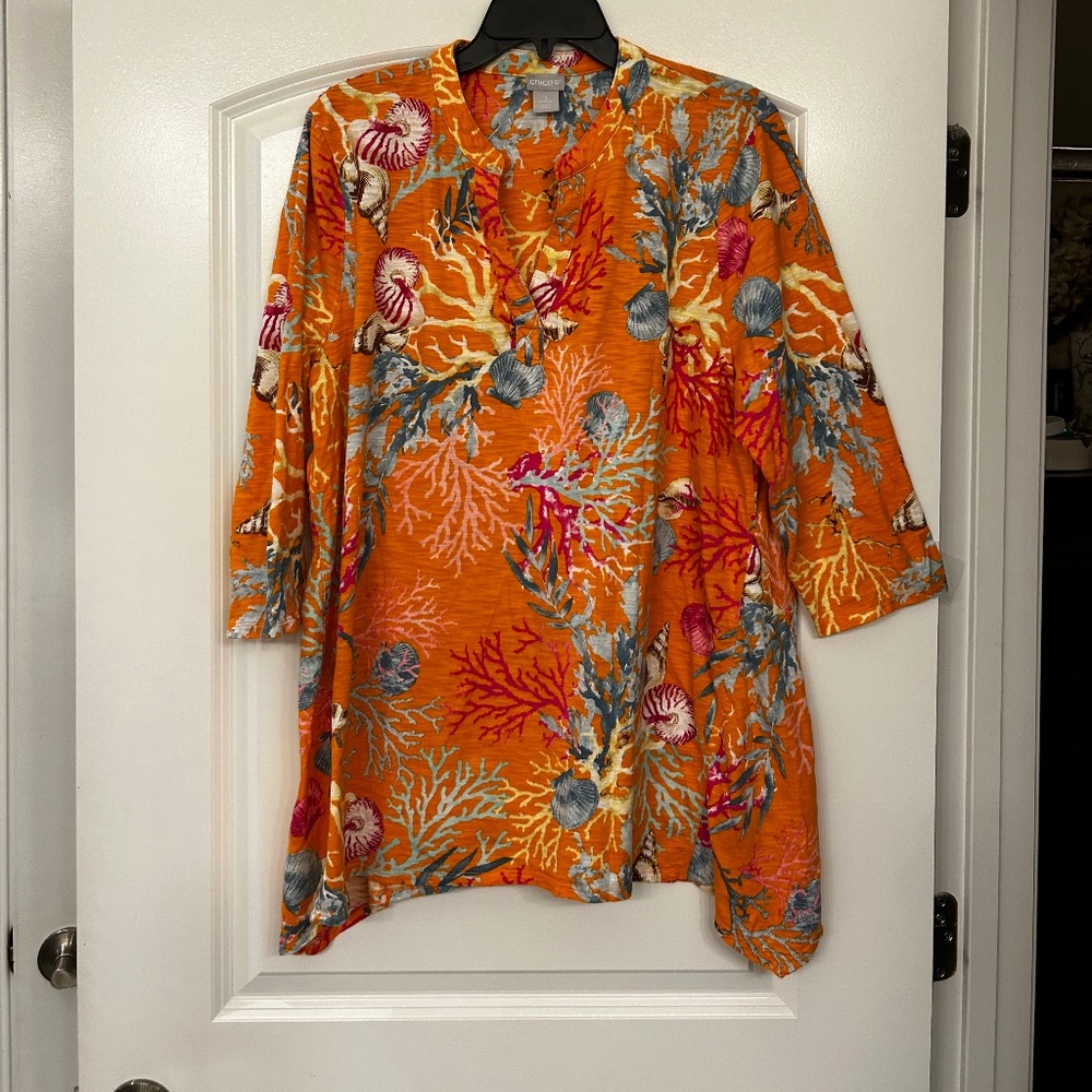 Chicos Fun and Beach Vibed Tunic Size 3(16)